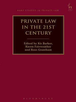 cover image of Private Law in the 21st Century